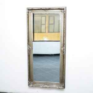 Antique Mirror, Silver framed, Louis Quize 15, Rococo, New. An absolute eye catcher for every room. Measurements: Length: 79 cm Height: 171 cm An authentic collector’s item. This item is an original piece that is new in state. Condition: This furniture is in its original new state. This is an authentic piece of European antique. MIR-008